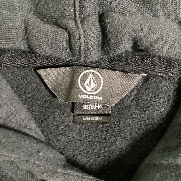 Volcom Mens D.I Shred Fleece Pullover Hoodie Size M Black Kangaroo Pocket Jersey - Picture 14 of 16